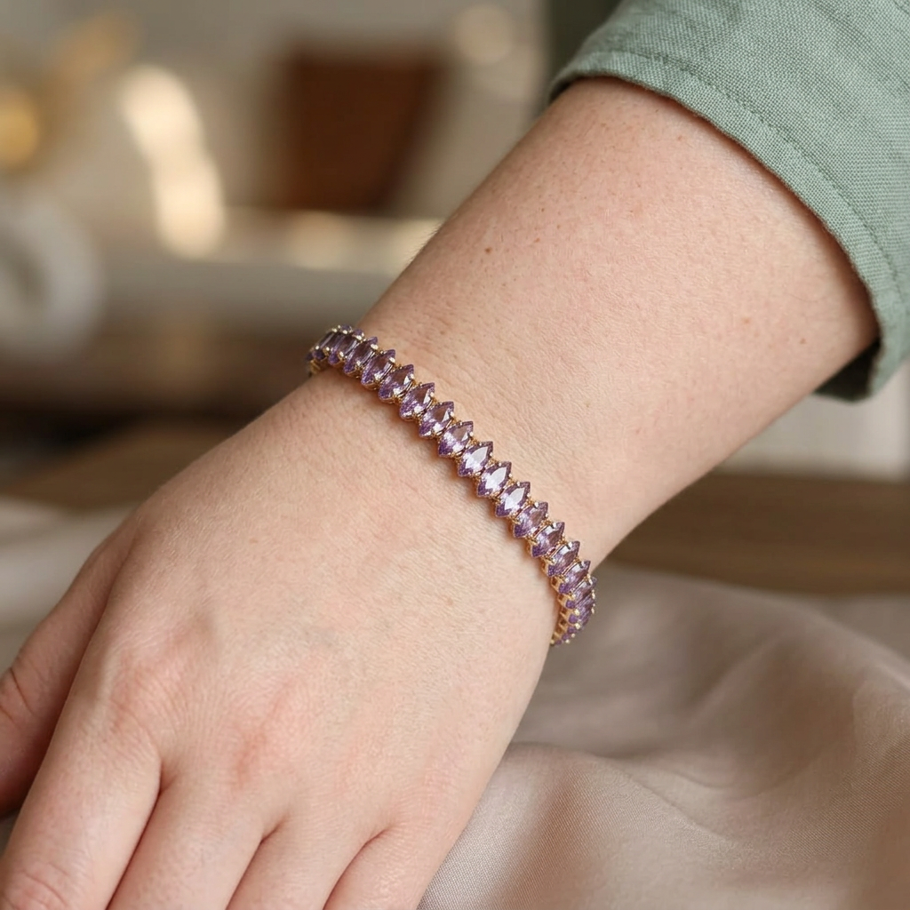 Sasha Marquise Tennisarmband | Goud