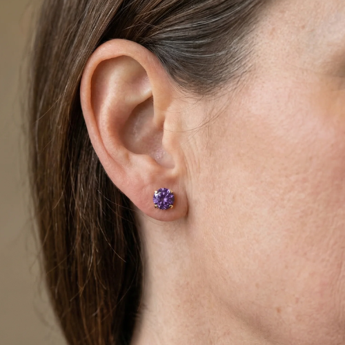Priya Ronde Studs | Wit Goud