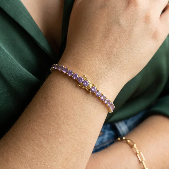 Zelda Tennisarmband | Wit Goud