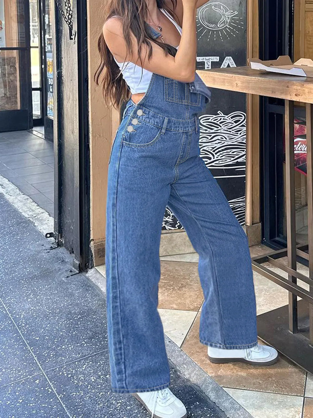 Amina Denim Overalls Casual