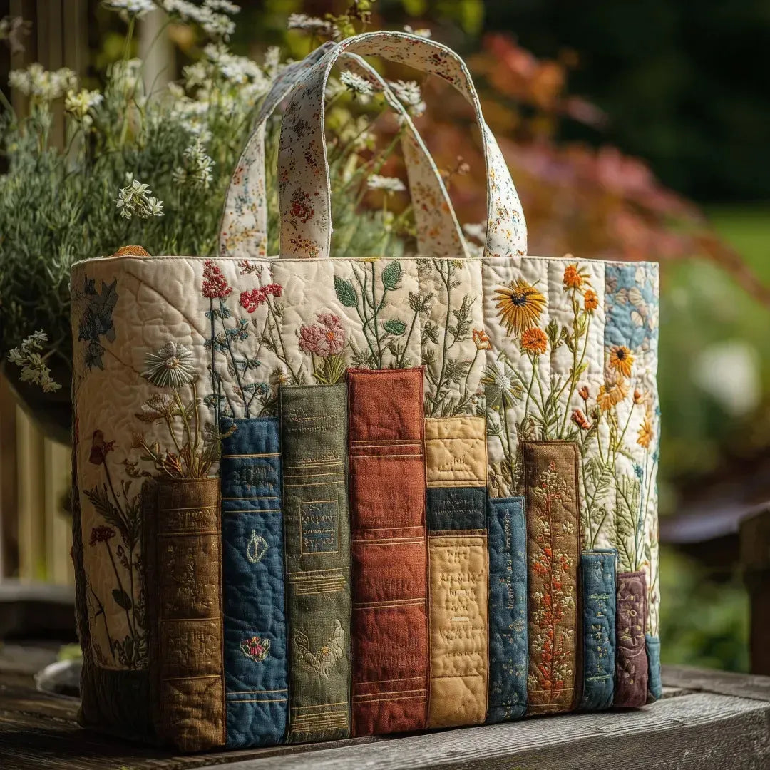 Soleil Gequiltte Tas - Boeken en Bloemen