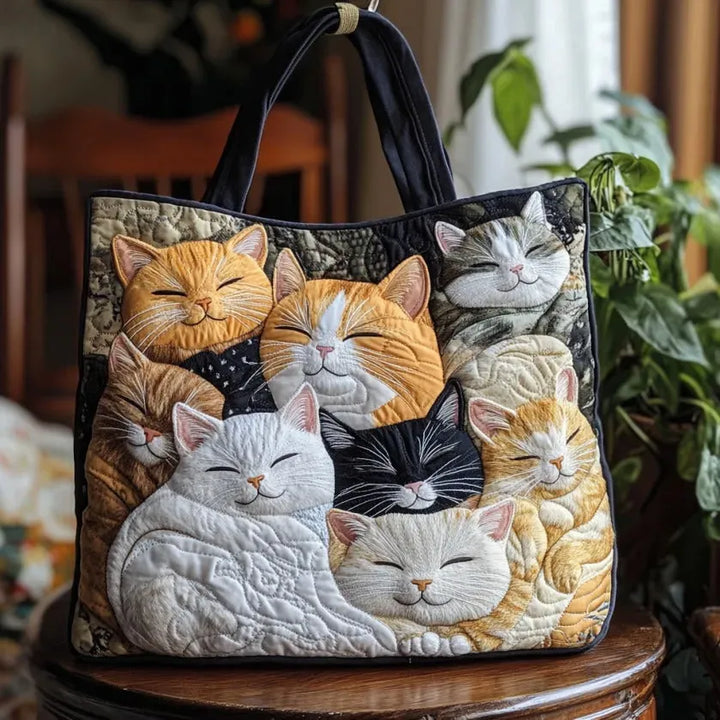 Evadne Gequiltte Tas - Slaapende Kittens