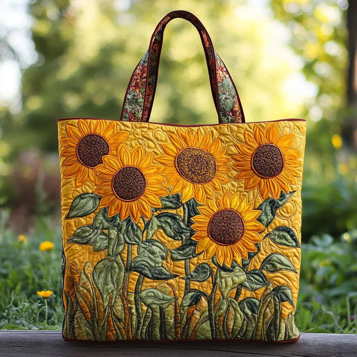 Klassieke Gequiltte Tas - Zonnebloemen