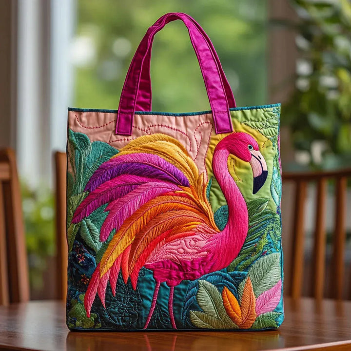 Anya Tote Bag - Regenboog Flamingo