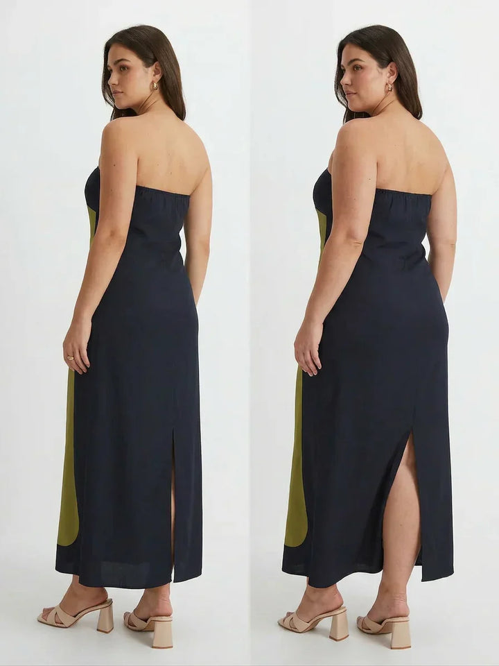 Zinnia - Abstract Strapless Maxi Dress