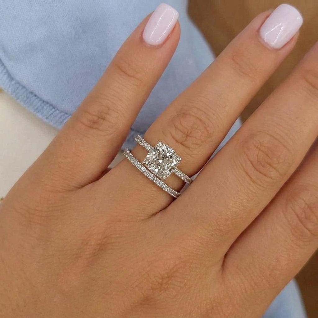 Linnea Kussen 2PC Ring Set | Wit Goud
