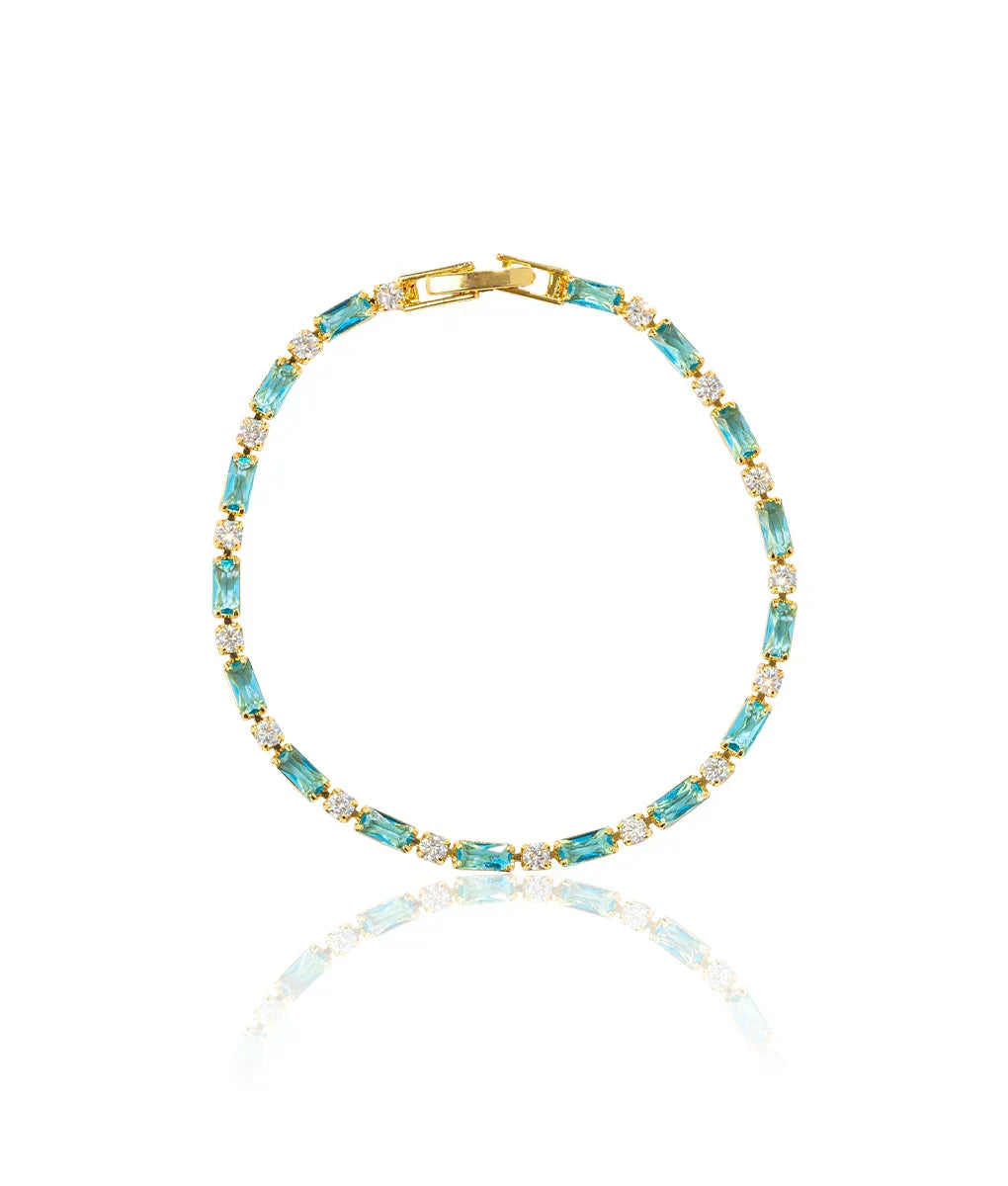 Nell Turquoise Steen Armband | Goud