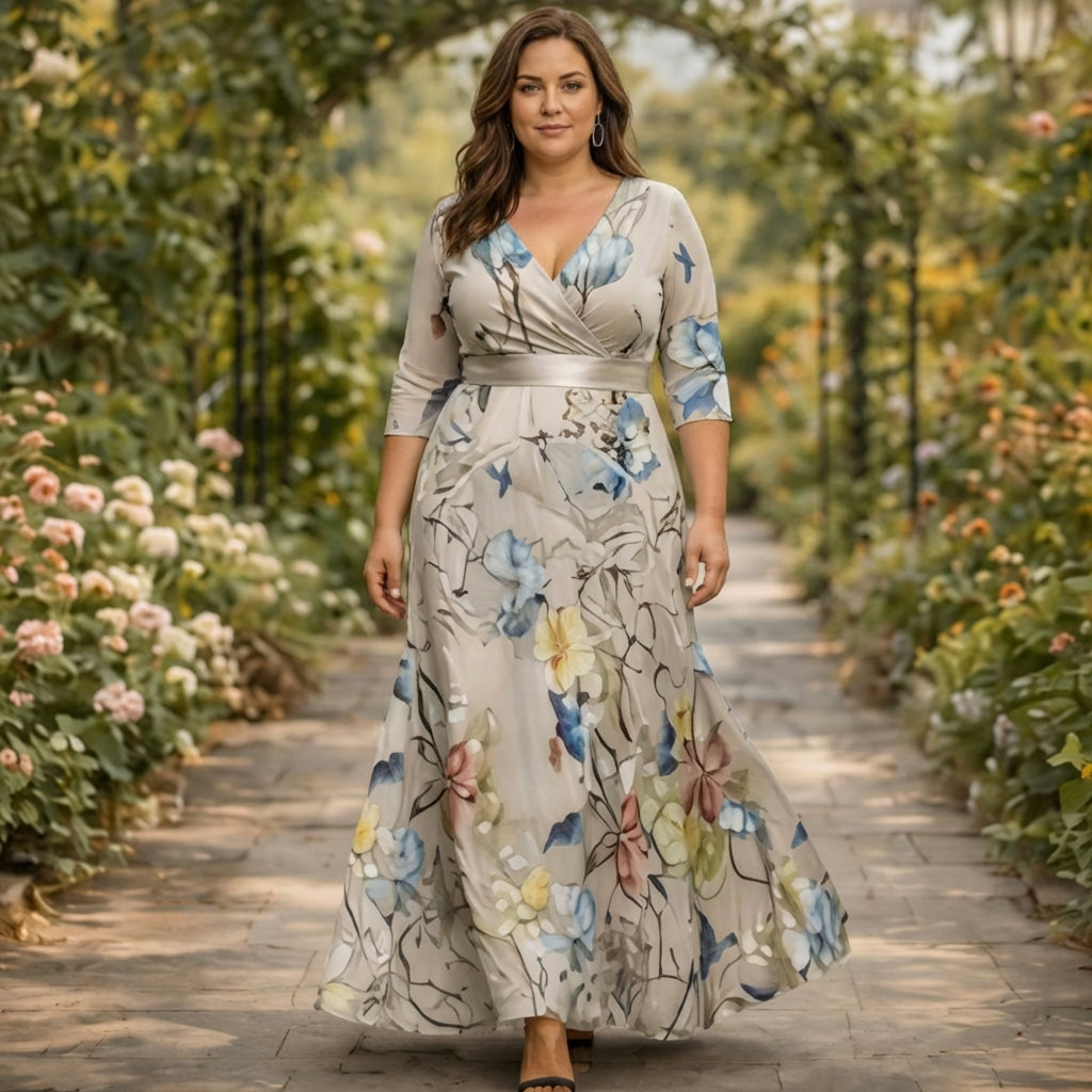 Birdie | Wrap-Stijl Vloeiende Maxi Jurk