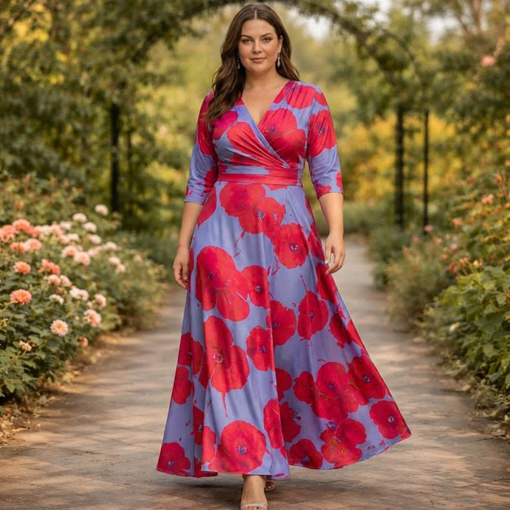 Nessa | Bloemen Wikkel Maxi Jurk