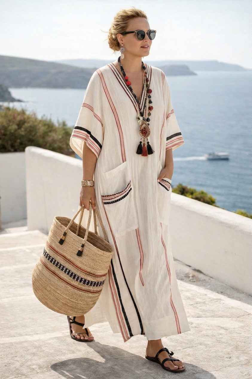 Romaine | Warme Kust Boho Maxi Jurk