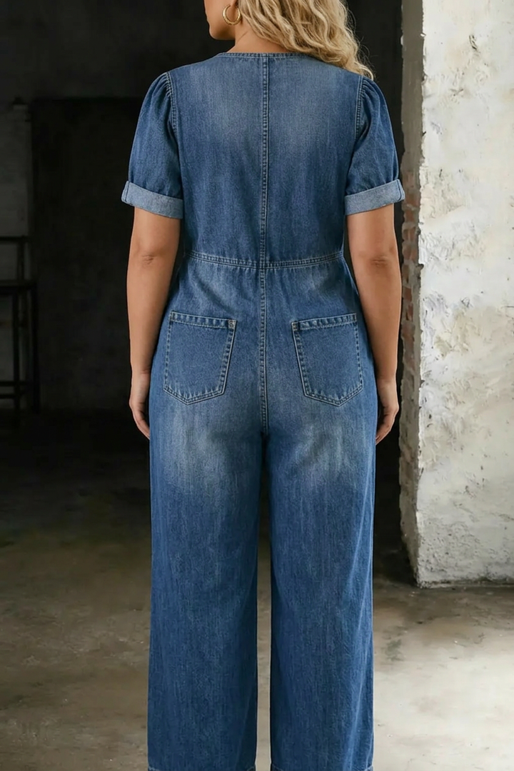 Nerissa | V-hals Korte Mouw Jumpsuit