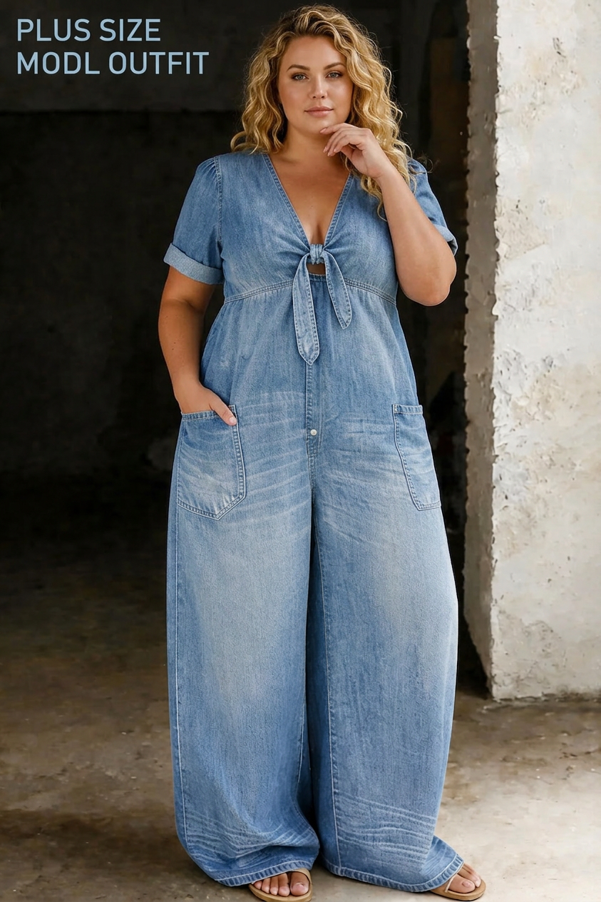 Nerissa | V-hals Korte Mouw Jumpsuit