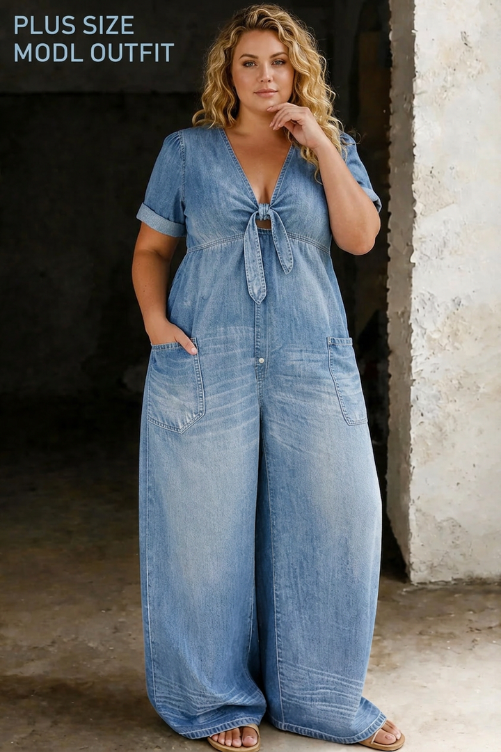 Nerissa | V-hals Korte Mouw Jumpsuit