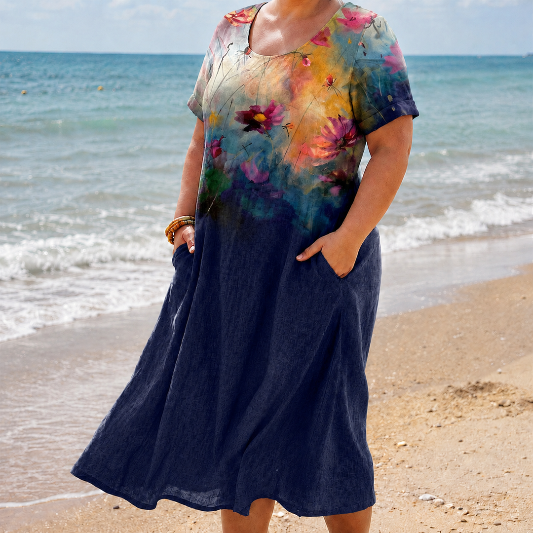 Saffraan - Vrouwen Pocket Jurk