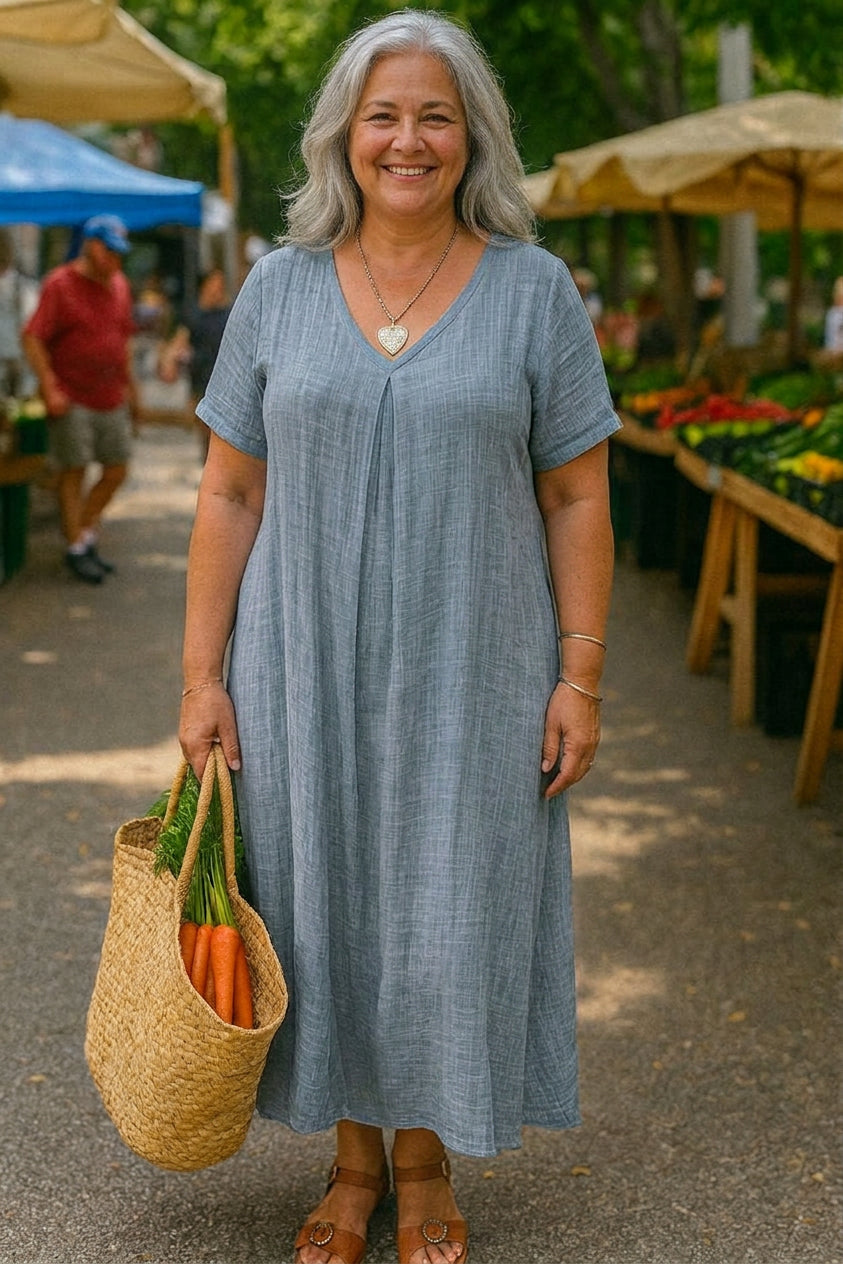 Thea | Linnen Midi Jurk