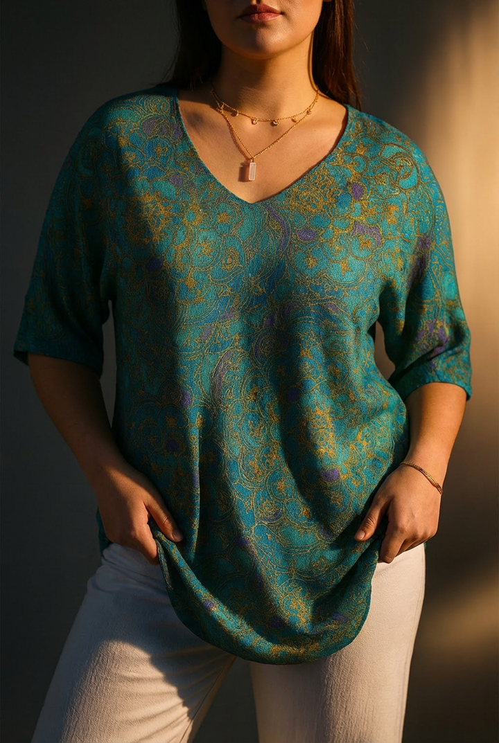Vrouwen Retro Kunstafdruk Casual Pullover Brei