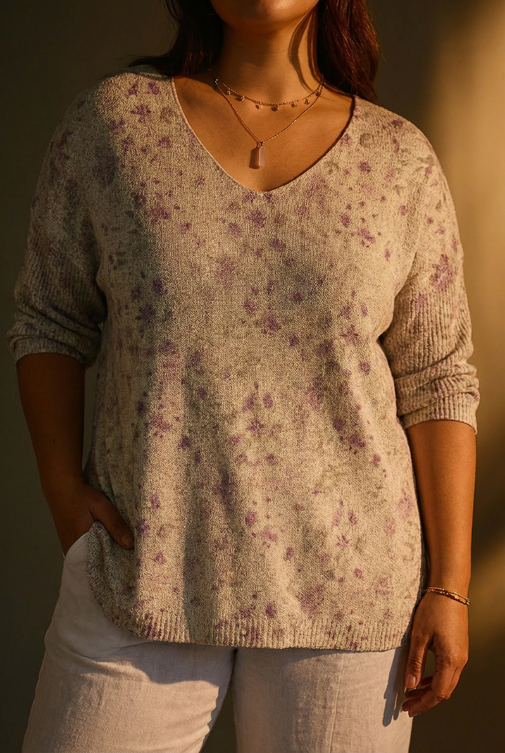 Dames Vintage Bloemen Kunst Casual Pullover Trui