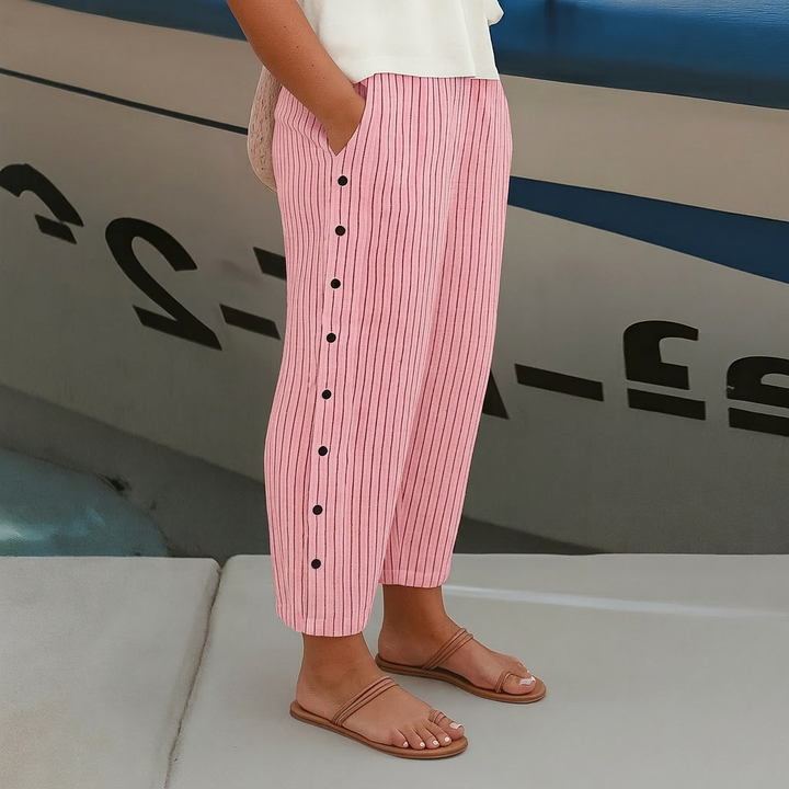 Eulalia | Comfortabele Broek met Zakken aan de Zijkant