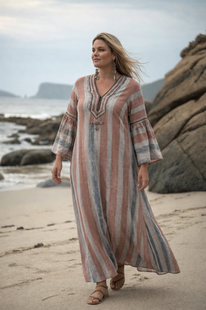Sorrel | Luchtige Boho Streep Maxi Jurk