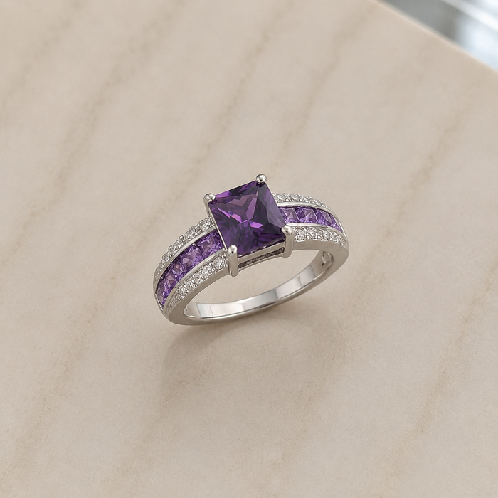 Aisha Lilacmont Ring | Wit Goud