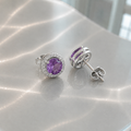 Delia Ronde Pavé Studs | Wit Goud