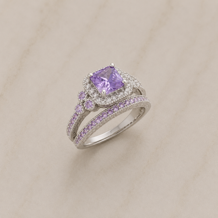 Gwen Belofte Ring Set | Wit Goud