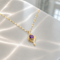 Camille Amethyst Swirl Ketting | Goud