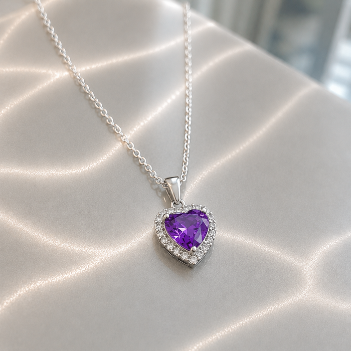Lowri Hart Stralende Ketting | Wit Goud
