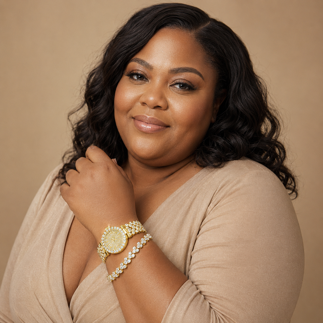 Luxe Radiance Gouden Horloge &amp; Armband Set | Goud