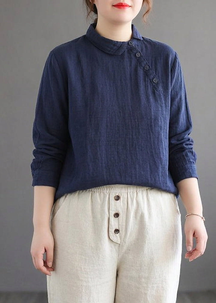 Briony - Chique Witte Kleding Kraag Knop Blouses voor de Lente