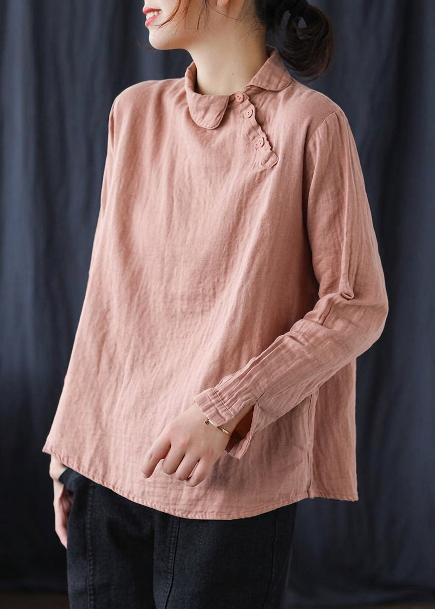 Briony - Chique Witte Kleding Kraag Knop Blouses voor de Lente