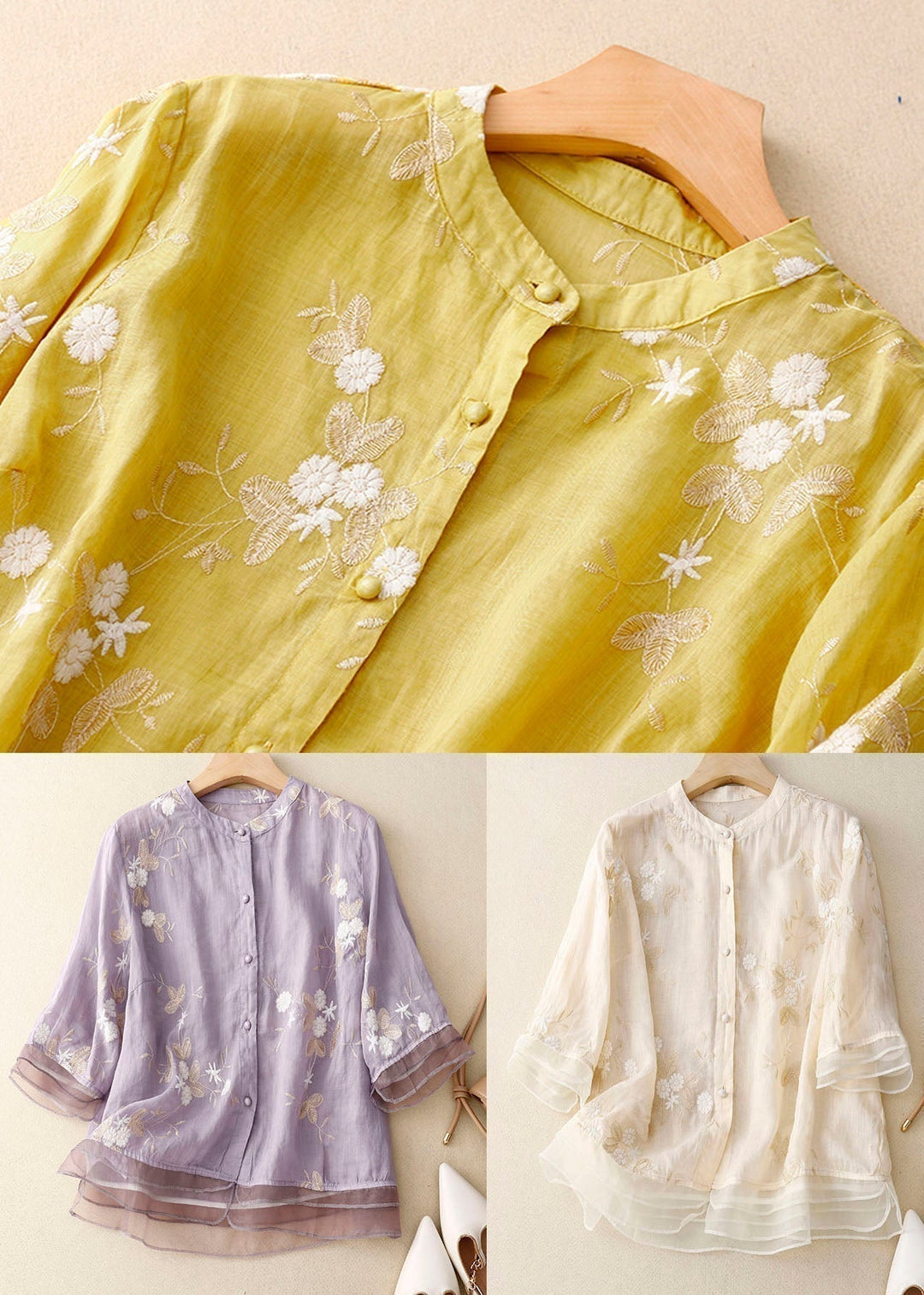 Anouk | Chic Blouse met Bloemaccenten