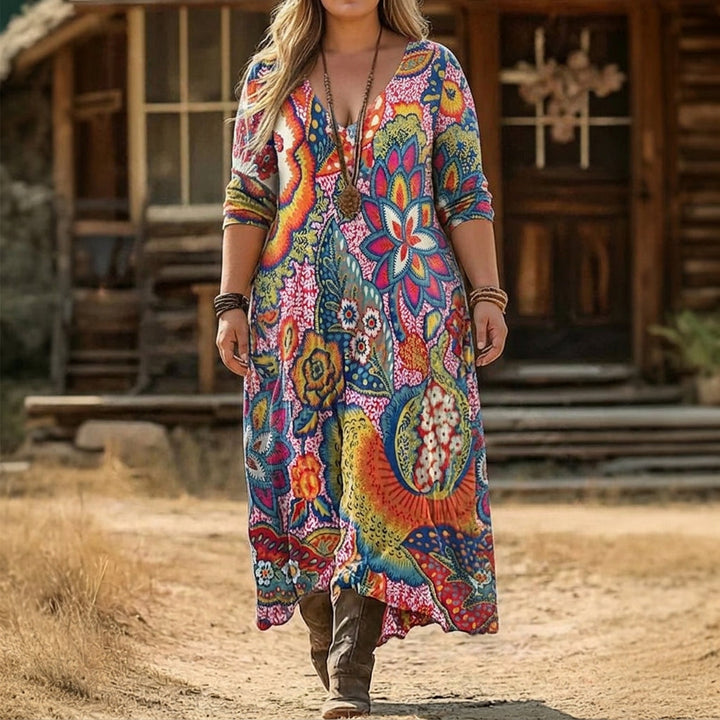 Solene | Vintage-geïnspireerde Lange Mouw Casual Jurk