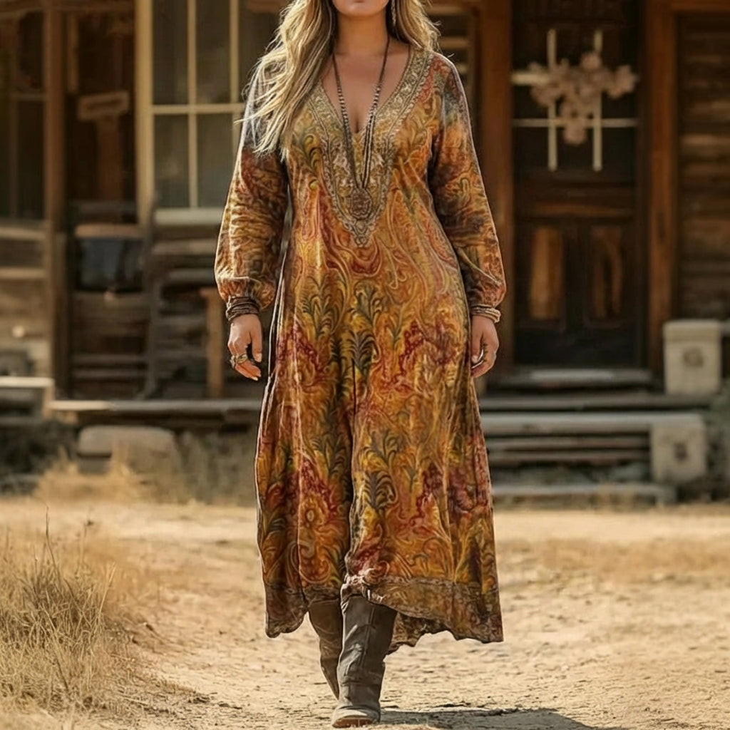 Tabitha | Vintage-geïnspireerde Lange Mouwen Casual Jurk