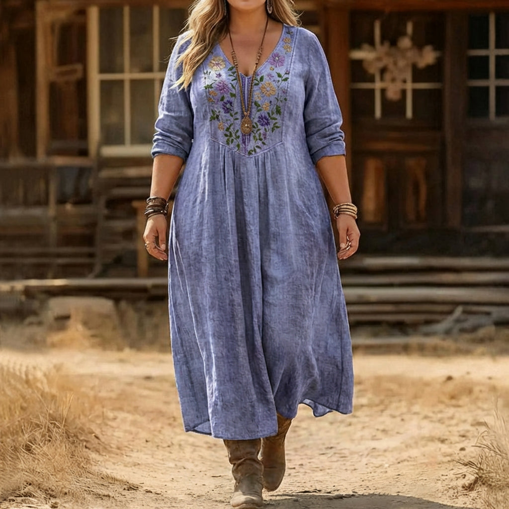 Anya | Vintage-geïnspireerde Lange Mouw Casual Jurk