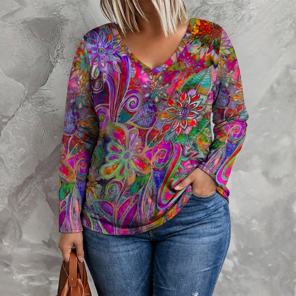 Vintage Bloemenprint T-Shirt