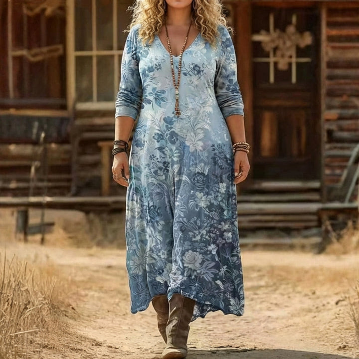 Lael | Vintage Geïnspireerde Lange Mouwen Casual Jurk