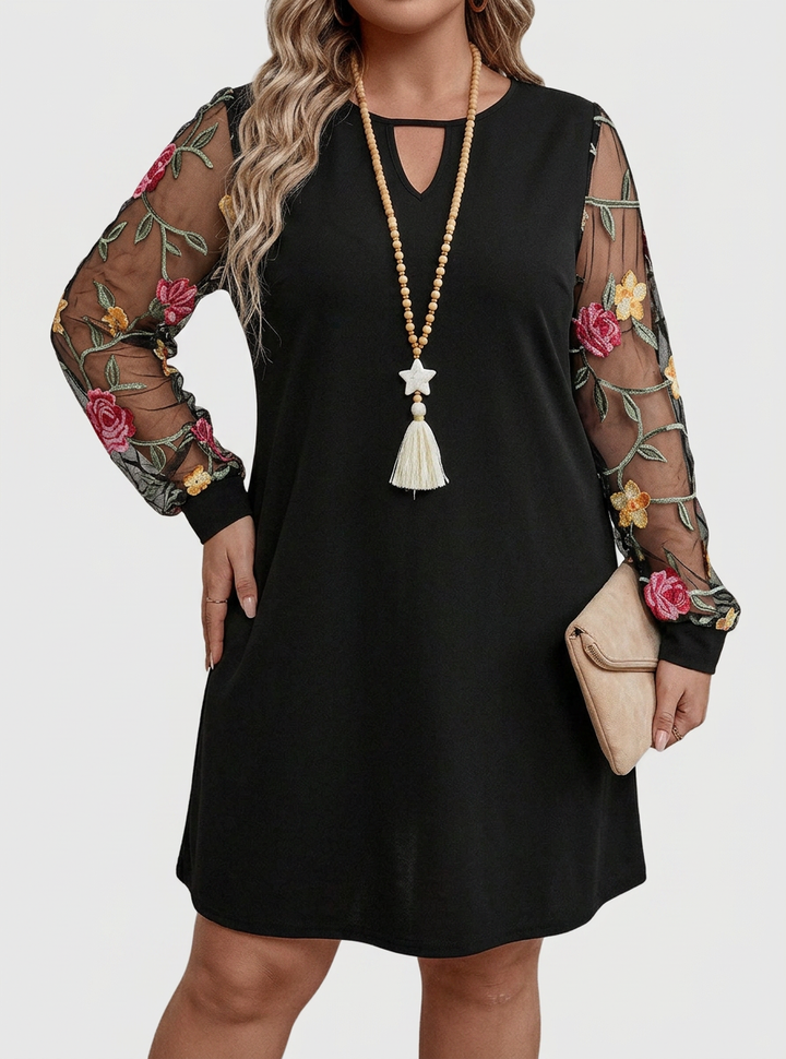 Tamsin – Elegante V-Hals Bloemen Mini Jurk