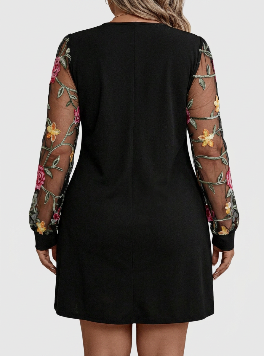 Tamsin – Elegante V-Hals Bloemen Mini Jurk