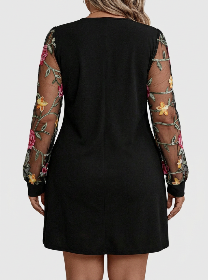 Tamsin – Elegante V-Hals Bloemen Mini Jurk