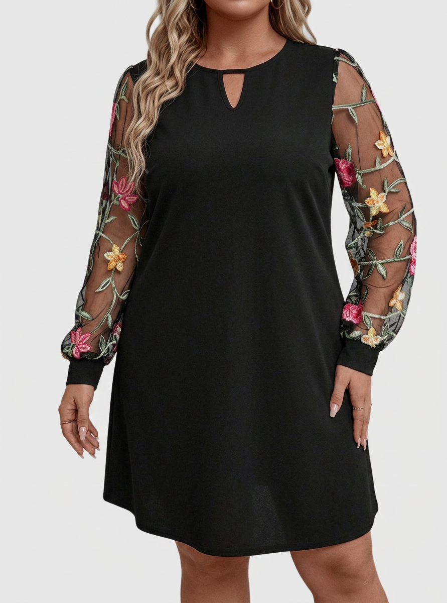 Tamsin – Elegante V-Hals Bloemen Mini Jurk