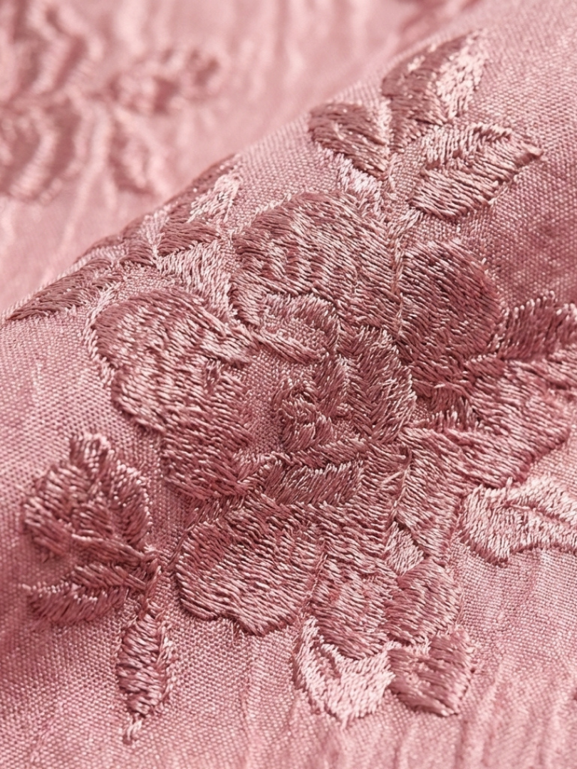 Lucienne | Korte Mouw Geknoopte Bloemige Textuur Maxi Hemdress
