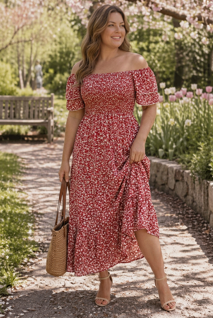 Elara | Off-Shoulder Bloemenjurk