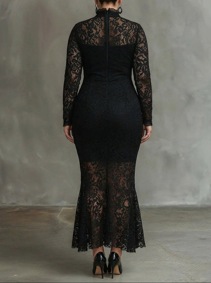 Alma | Elegante Kanten Fishtail Maxi Jurk