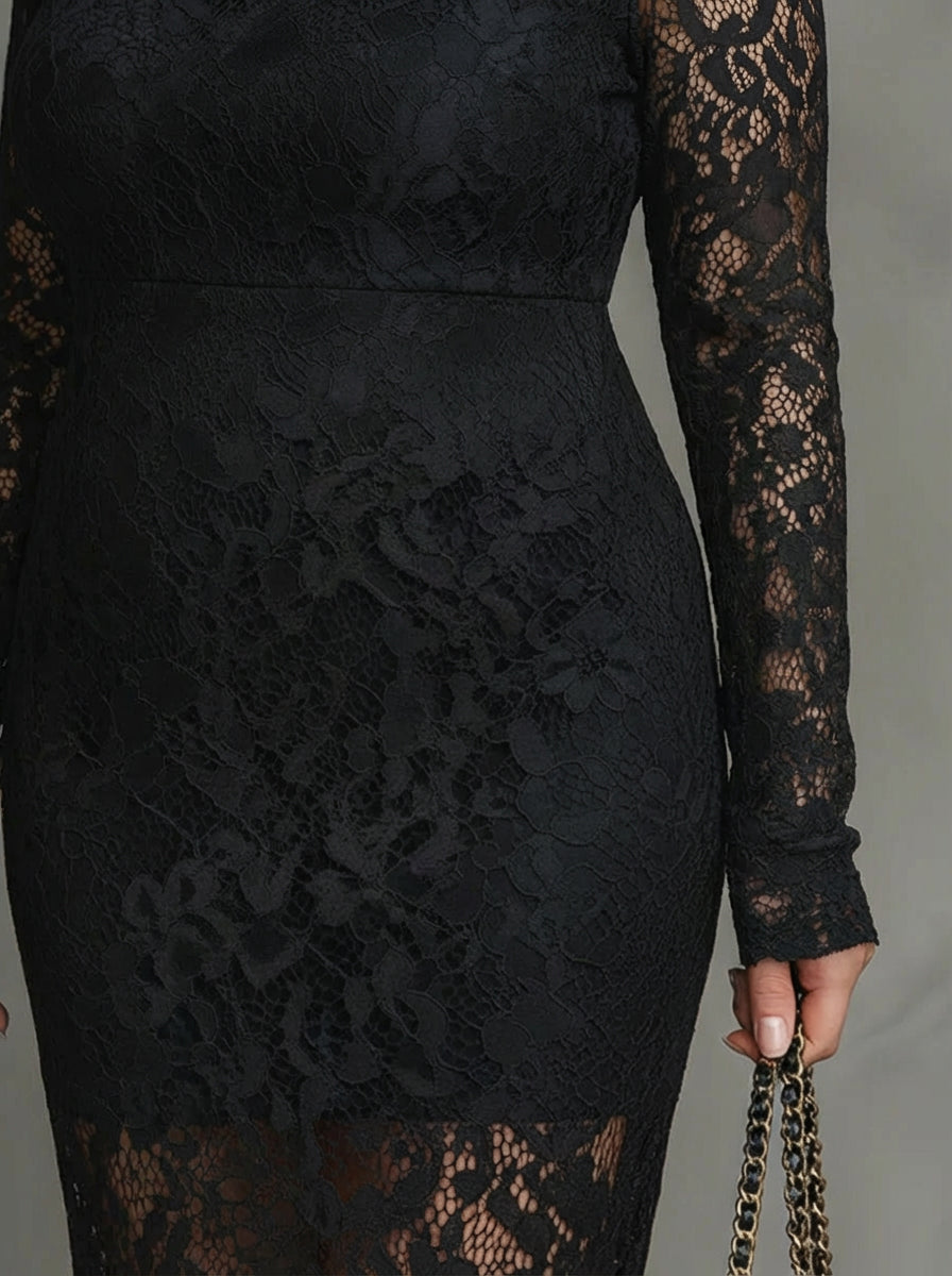 Alma | Elegante Kanten Fishtail Maxi Jurk