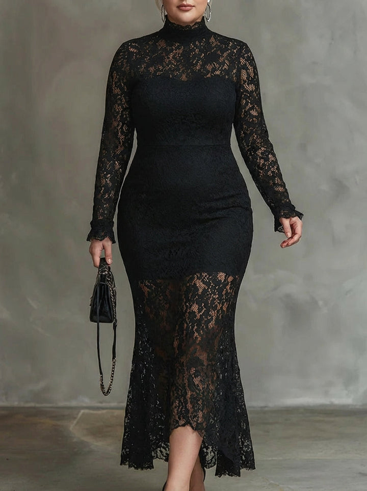 Alma | Elegante Kanten Fishtail Maxi Jurk