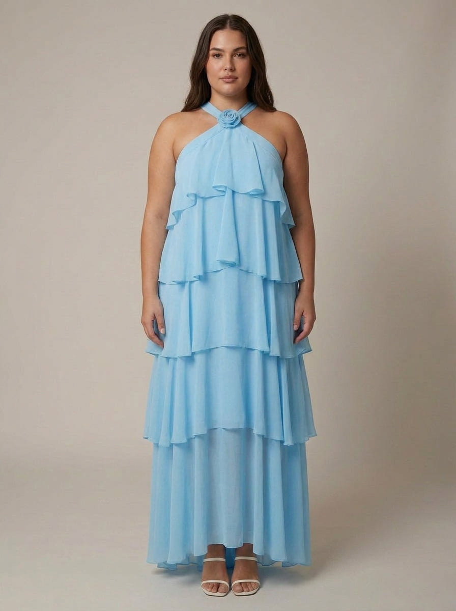 Bloemen Ruffle Maxi Jurk