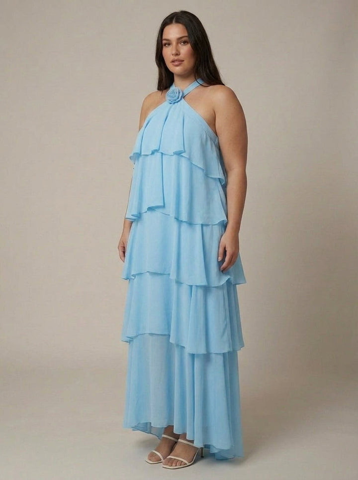 Bloemen Ruffle Maxi Jurk