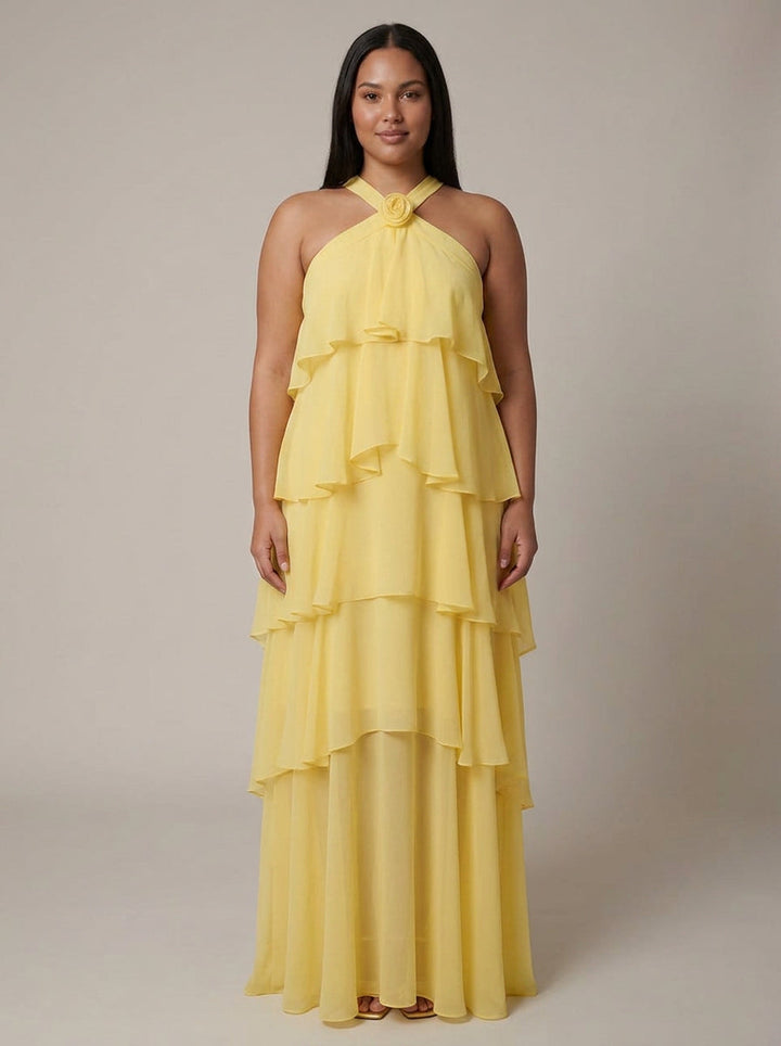 Bloemen Ruffle Maxi Jurk