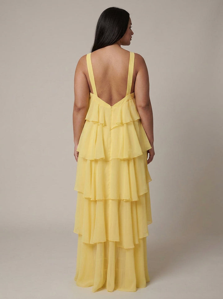 Bloemen Ruffle Maxi Jurk